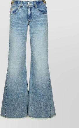 Stella McCartney wide-leg frayed hem jeans with belt loops