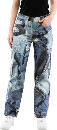 Moschino Straight Jeans - Dames - Regular Fit Jeans - Veelkleurig - 8XL - Katoen - Jeans