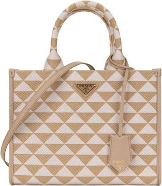 Prada Tassen, Dames, Beige, ONE Size, Leer, Crossbody Bag