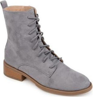 Journee Collection Vienna Combat Boot in Grey at Nordstrom Rack, Size 7.5