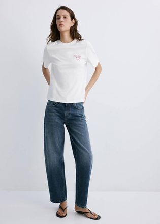 Mango Maglietta cotone stampata bianco - Donna - XXS - MANGO