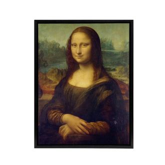 Artery8 Da Vinci Mona Lisa Framed Canvas Wall Art Print in Brown | Size: W24 x H32