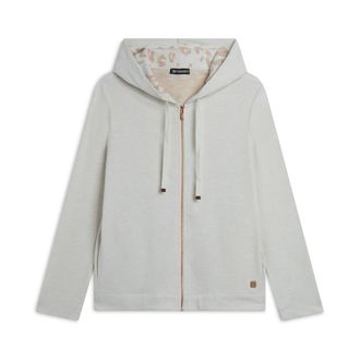 Freddy Felpa donna in viscosa tricot con zip e cappuccio animalier