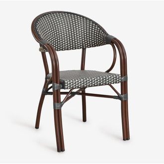 Sklum Sklum - Pack de 2 sillas de jardín apilables con reposabrazos en aluminio Brielle Bistro