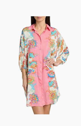 Johnny Was Button Down Shirt Dress In Rosin