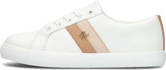 Ralph Lauren Schoenen, Dames, Wit, 41 EU, Leer, Janson II Lage Sneakers met Veters