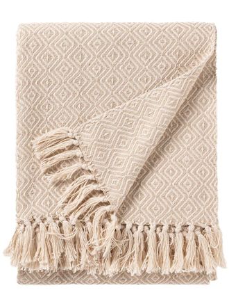 benuta Manta de algod&oacute;n beige 125x150