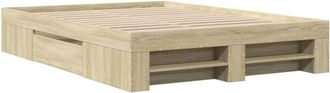 vidaXL Estructura de cama sin colchón madera roble Sonoma 120x200 cm Vidaxl
