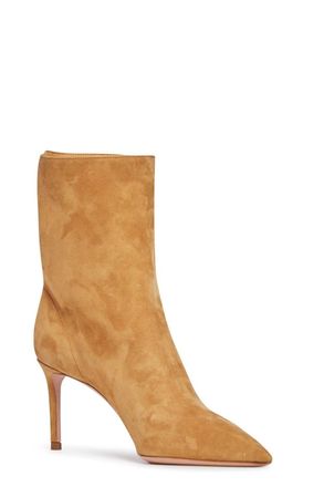 Aquazzura Womens Matignon 75 Ankle Boot In Camel