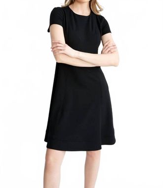 Joseph Ribkoff Short Sleeve Fit & Flare Dress In Black