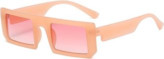 Generic Mens Square Small Frame Sunglasses Outdoor Womens Sports Vacation Sun Glasses(Pink)