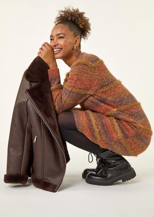 Roman Stripe Knit Jumper Dress