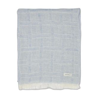 Emporio Armani Stola in Lino Garzato con Lurex - unisex - Accessoires - Blauw - Maat: ONE Size Linnen
