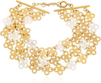Tory Burch Pearl Bracelet - Dames - Armbanden - Geel - ONE Size - Leer - Accessoires