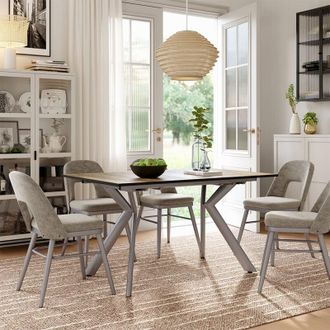 Vicco Mesa De Comedor Trill, Roble R&uacute;stico/gris, 140 X 90 Cm Extensible Vicco