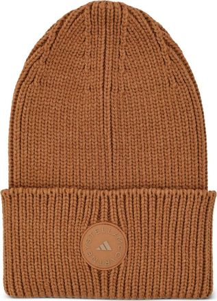 adidas by Stella McCartney logo-patch beanie - unisex - Cotton - One Size - Brown