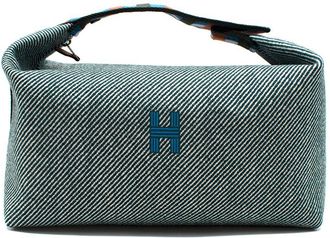 Herm&egrave;s Green Stripe Bride-a-Brac au Carre Case, Large Model