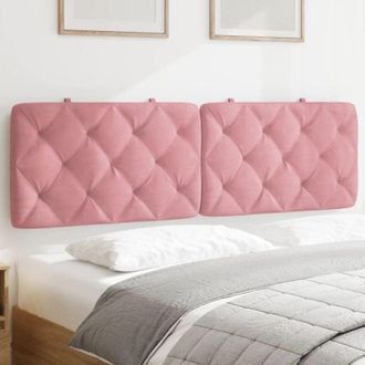 vidaXL Cuscino Testiera Rosa 160 cm in Velluto - Vidaxl