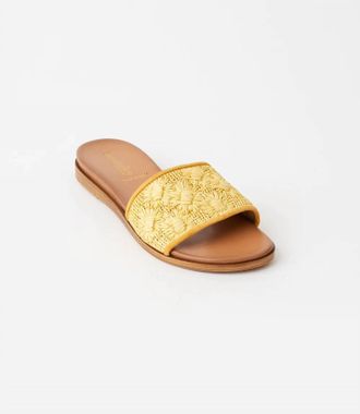 Seychelles Womens Dakota Flower Raffia Slides In Yellow