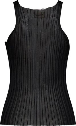 Khaite Womens Top Val Ribbed Viscose Black Tops
