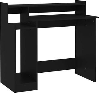 vidaXL Escritorio Con Luz Led Madera Contrachapada Negro 97x45x90 Cm Vidaxl