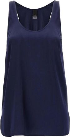 Pinko Blauwe Zijden Top - Dames - Tops zonder mouwen - Blauw - XS - Tops