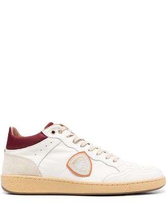 Blauer logo-patch lace-up sneakers - men - Calf Leather/Fabric/Calf Leather/Rubber/Fabric - 40 - White