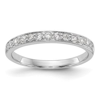 Diamond2Deal 14k White Gold Lab Grown Diamond Wedding Band Ring 0.33Ct Clarity- VS Color- G-H