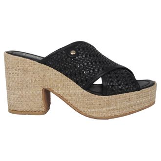 Pikolinos Zwarte hoge hak sandaal San Juan - Dames - Muiltjes - Zwart - 35 EU - Leer - Schoenen