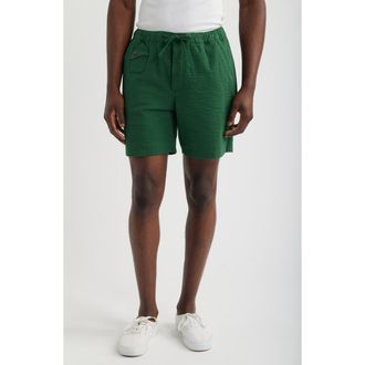 Imperfects Mr. Lynchs Easy Rider Seersucker Shorts in Irish Racing Green at Nordstrom, Size X-Large