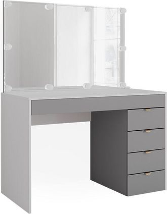 Vicco Tocador Elise, Blanco/gris/gris, 115 Cm Con Iluminaci&oacute;n Led