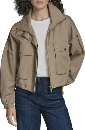 Karl Lagerfeld Karl Lagerfeld Cropped Drop Sleeve Bomber Jacket