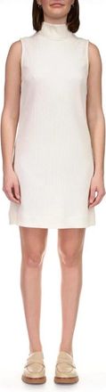 Sanctuary Shift Dress Women White Ribbed Mock Neck Sleeveless Party FROG363
