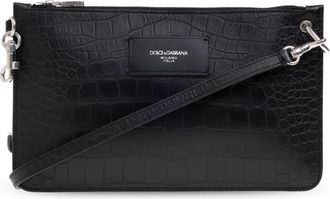 Dolce & Gabbana Schoudertas - Heren - Schoudertassen - Zwart - ONE Size - Leer - Tassen