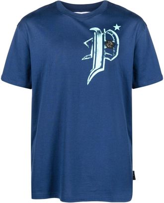 Philipp Plein SS Skull&Bones cotton T-shirt - men - Cotton - S - Blue