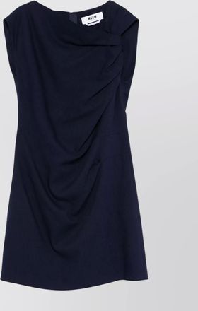 Msgm draped neckline knee-length pleat dress