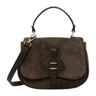 Coccinelle Bolso de hombro de piel con paneles de ante - Bags - Mujer - Marr&oacute;n - ONE SIZE