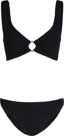 Hunza G Julia Gold-hoop Crinkle Bikini - Black - One Size