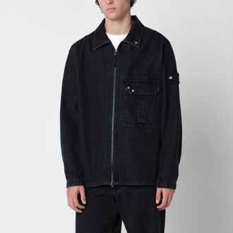 Stone Island Black denim shirt jacket
