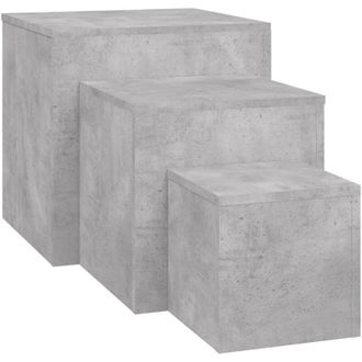 vidaXL Vidaxl - Side Tables 3 pcs Concrete Grey Engineered Wood