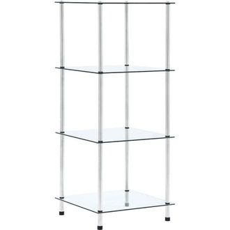 vidaXL 4-Tier Shelf Transparent 40x40x100 cm Tempered Glass Vidaxl