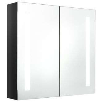 vidaXL Armario De Ba&ntilde;o Con Espejo Led Negro Brillante 62x14x60 Cm Vidaxl