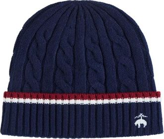 Brooks Brothers Cashmere Blend Tennis Stripe Cable Hat in Navy at Nordstrom