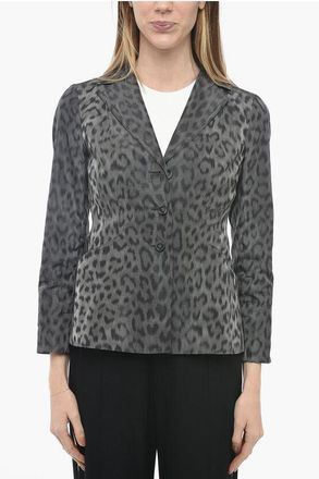 Dior Blazer Sfoderato in Seta con Fantasia Animalier taglia 42