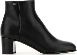 Prada Black Leather Ankle Boots