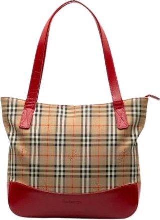 Burberry Pre-owned Tote Bags, female, Multicolor, Size: ONE SIZE Pre-owned Leather Shoulder Bag