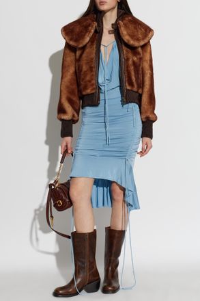 Charlotte Knowles Eliza Fur-trimmed Jacket, Womens, Brown