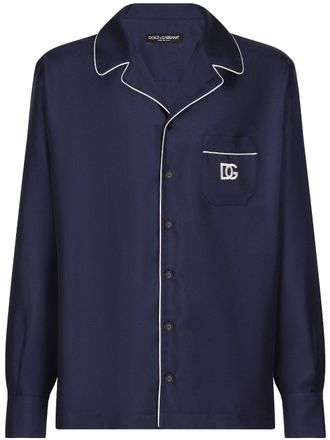Dolce & Gabbana Camicia DG Essentials con applicazione - Blu