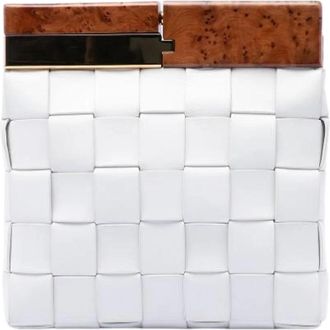 Bottega Veneta Pre-owned Snap Clutch - Dames - Vintage Clutch - Wit - ONE Size - Leer - Vintage