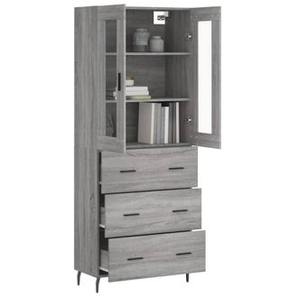 Berkfield Home Highboard Grey Sonoma 69.5x34x180 cm Engineered Wood